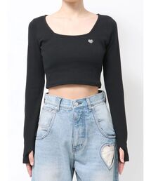 EMODA | クロスクロップフィットトップ(Tシャツ/カットソー)