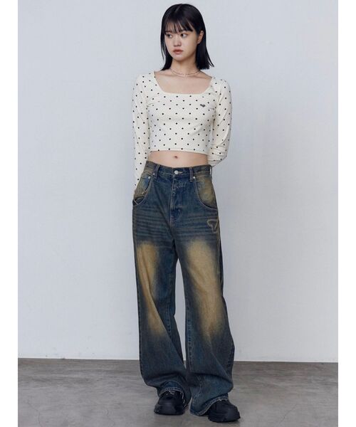 クロスクロップフィットトップ（Tシャツ/カットソー）｜EMODA