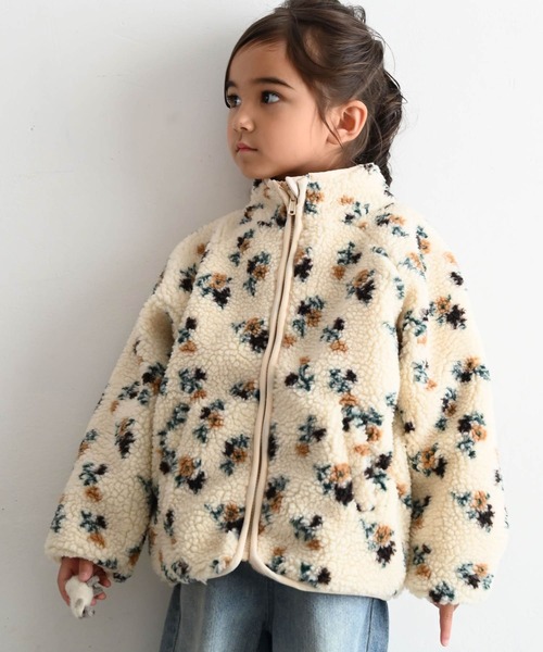 PUPPAPUPO（プッパプーポ）の「ボア ジャケット（ブルゾン・キッズ・ベージュ/ブルー・80/90/100/110）」の2枚目の写真