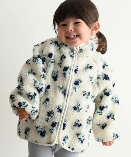 PUPPAPUPO（プッパプーポ）の「ボア ジャケット（ブルゾン・キッズ・ベージュ/ブルー・80/90/100/110）」の3枚目の写真