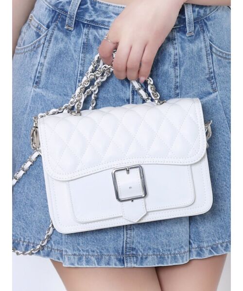 EATME（イートミー）の「キルティングフラップショルダーバッグ（ショルダーバッグ・レディース・オフホワイト/ブラック・FREE）」の2枚目の写真