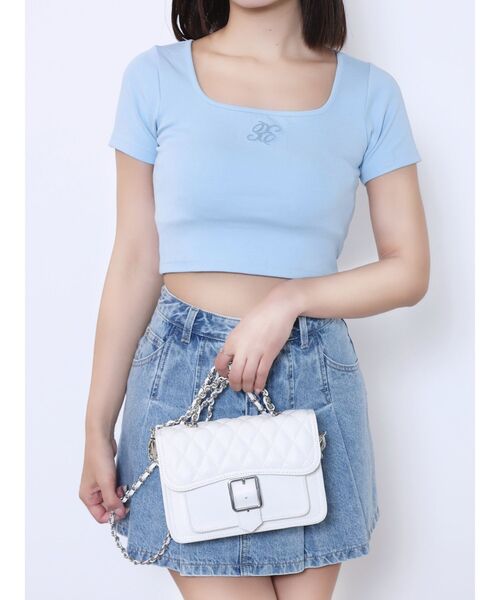 EATME（イートミー）の「キルティングフラップショルダーバッグ（ショルダーバッグ・レディース・オフホワイト/ブラック・FREE）」の4枚目の写真