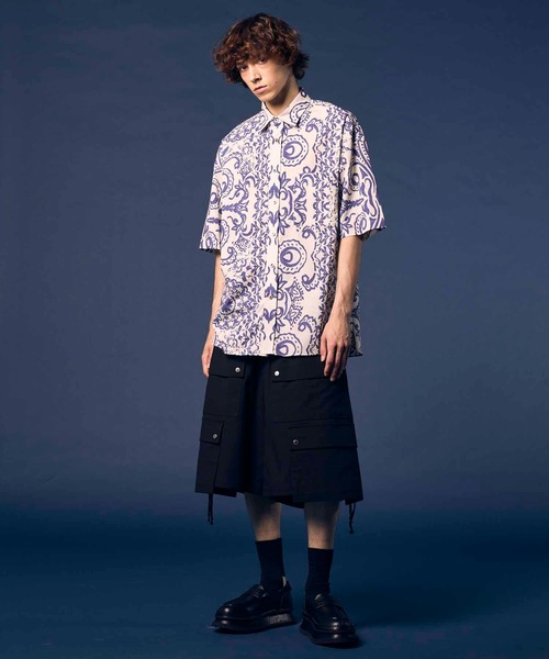 MAISON SPECIAL（メゾンスペシャル）の「《UNISEX》Impregnation Wool Mix Stretch Prime-Wide Cargo Shorts/含浸加工ウールミックスストレッチプライムワイドカーゴショーツ【MAISON SPECIAL/メゾンスペシャル】（カーゴパンツ・メンズ・ブルー/チャコールグレー/グレイッシュベージュ/ブラック・2/0/1）」の8枚目の写真