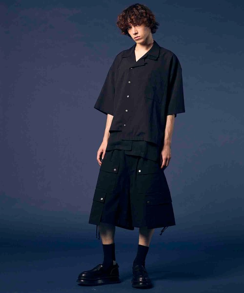 MAISON SPECIAL（メゾンスペシャル）の「《UNISEX》Impregnation Wool Mix Stretch Prime-Wide Cargo Shorts/含浸加工ウールミックスストレッチプライムワイドカーゴショーツ【MAISON SPECIAL/メゾンスペシャル】（カーゴパンツ・メンズ・ブルー/チャコールグレー/グレイッシュベージュ/ブラック・2/0/1）」の7枚目の写真