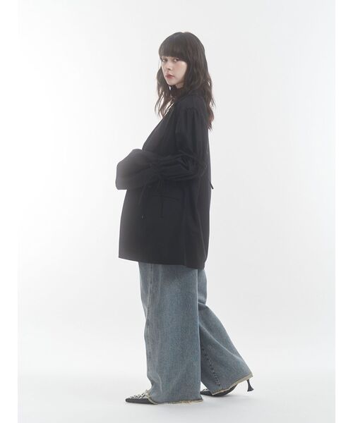 jouetie(ジュエティ)の「リボンスリーブジャケットミニワンピース【セットアップ対応】冬服(テーラードジャケット・レディース・ネイビー/グレー/ブラック・MEDIUM)」の5枚目の写真