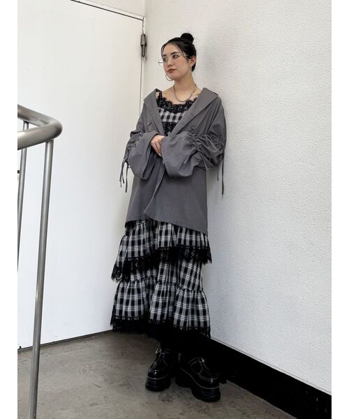 リボンスリーブジャケットミニワンピース【セットアップ対応