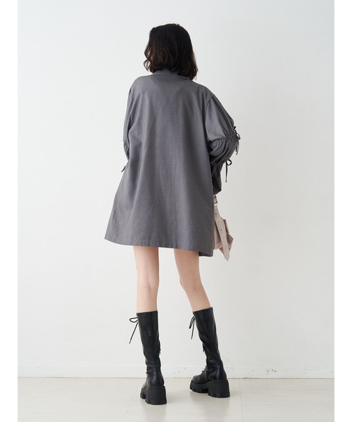 リボンスリーブジャケットミニワンピース【セットアップ対応