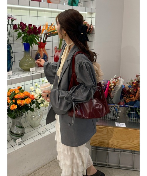 jouetie(ジュエティ)の「リボンスリーブジャケットミニワンピース【セットアップ対応】冬服(テーラードジャケット・レディース・ネイビー/グレー/ブラック・MEDIUM)」の20枚目の写真