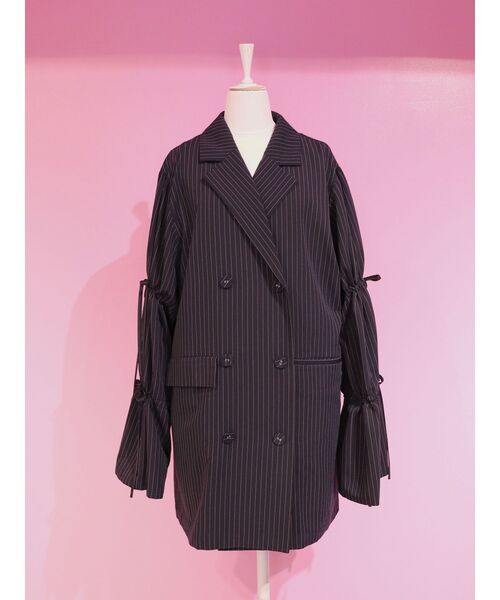 セール】リボンスリーブジャケットミニワンピース【セットアップ対応