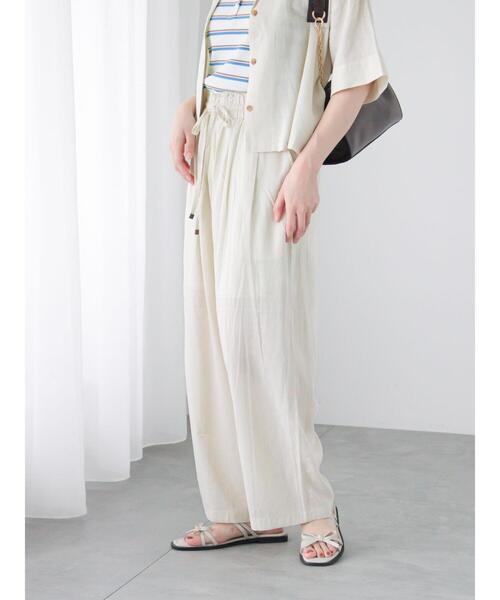 Te chichi TERRASSE（テチチテラス）の「リネン混イージーパンツ（その他パンツ・レディース・ベージュ/ブラック/チャコールグレー・F）」の3枚目の写真