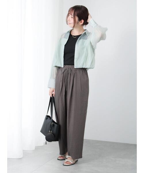 Te chichi TERRASSE（テチチテラス）の「リネン混イージーパンツ（その他パンツ・レディース・ベージュ/ブラック/チャコールグレー・F）」の7枚目の写真