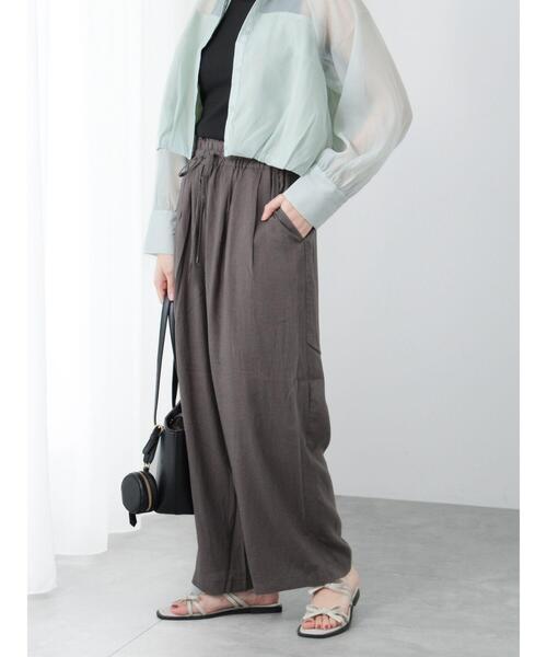 Te chichi TERRASSE（テチチテラス）の「リネン混イージーパンツ（その他パンツ・レディース・ベージュ/ブラック/チャコールグレー・F）」の9枚目の写真
