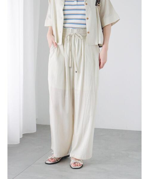 Te chichi TERRASSE（テチチテラス）の「リネン混イージーパンツ（その他パンツ・レディース・ベージュ/ブラック/チャコールグレー・F）」の12枚目の写真