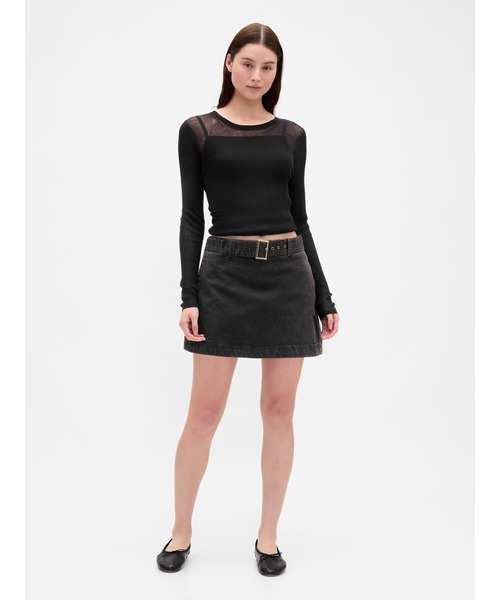 GAP（ギャップ）の「ベルト ミニスカート・スコート（スカート・レディース・ブラック/ベージュ・XS/S/M/L/XXS）」の3枚目の写真