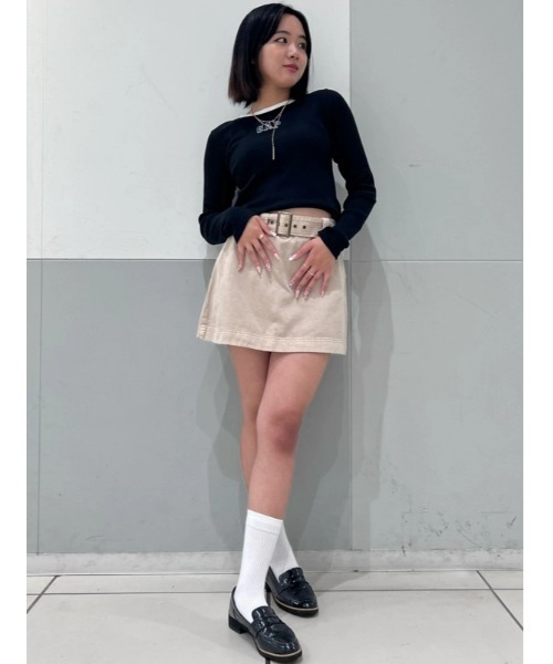 GAP（ギャップ）の「ベルト ミニスカート・スコート（スカート・レディース・ブラック/ベージュ・XS/S/M/L/XXS）」の18枚目の写真