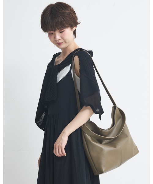 collex（コレックス）の「２WAYデザイン ハンドル トートバッグ（トートバッグ・レディース・モスグリーン/ライトグレー/ブラック・フリー）」の10枚目の写真