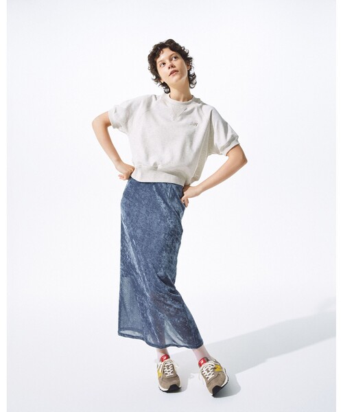トレーナー スウェット 「EXCLUSIVE」New Balance / フレンチテリー ショートスリーブ トップス レディース EXCLUSIVE】New Balance / フレンチテリー ショートスリーブ