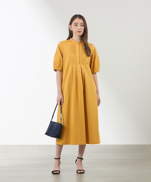 amaca（アマカ）の「【Blousey】 ブラウジーワンピ―ス（ワンピース・レディース・イエロー系その他3/ダークネイビー・38/40）」の4枚目の写真