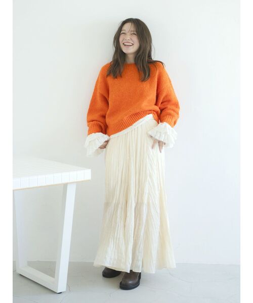 Ungrid(アングリッド)の「レースフリルトップス(Tシャツ/カットソー・レディース・ブラック/オフホワイト・FREE)」の12枚目の写真