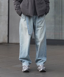 ATTACHMENT | 【 直営店・ZOZOTOWN限定 】11OZ デニム ベルテッド ワイドテーパードトラウザーズ / 11OZ DENIM BELTED WIDE TAPERD TROUSERS(デニムパンツ)