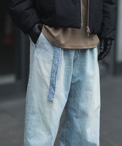 ATTACHMENT（アタッチメント）の「【 直営店・ZOZOTOWN限定 】11OZ デニム ベルテッド ワイドテーパードトラウザーズ / 11OZ DENIM BELTED WIDE TAPERD TROUSERS（デニムパンツ・メンズ・ブラック/ライトインディゴブルー・1/3/2）」の20枚目の写真