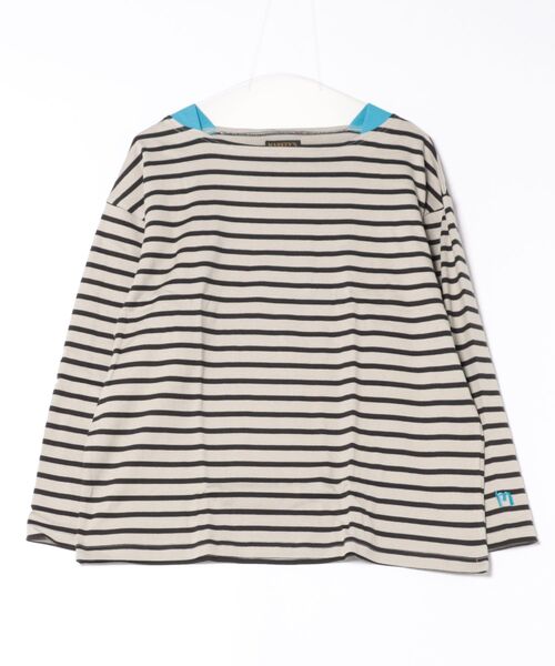 MARKEY'S(マーキーズ)の「バスクボーダーシャツ/おとな(Tシャツ/カットソー・レディース・ピンク系その他/ブラウン系その他/マルチ/ライトグリーン/ブルー系その他/ブラック系その他・160cm)」の2枚目の写真