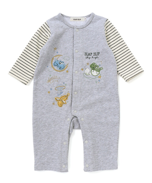SLAP SLIP BABY（スラップスリップベビー）の「ドラゴン刺しゅうロンパース+お顔スタイ2点セットベビー(60~80cm)（ロンパース・キッズ・グリーン/グレー・70cm/80ｃｍ/60cm）」の7枚目の写真