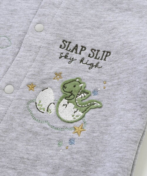 SLAP SLIP BABY（スラップスリップベビー）の「ドラゴン刺しゅうロンパース+お顔スタイ2点セットベビー(60~80cm)（ロンパース・キッズ・グリーン/グレー・70cm/80ｃｍ/60cm）」の10枚目の写真