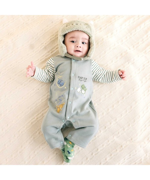 SLAP SLIP BABY（スラップスリップベビー）の「ドラゴン刺しゅうロンパース+お顔スタイ2点セットベビー(60~80cm)（ロンパース・キッズ・グリーン/グレー・70cm/80ｃｍ/60cm）」の18枚目の写真