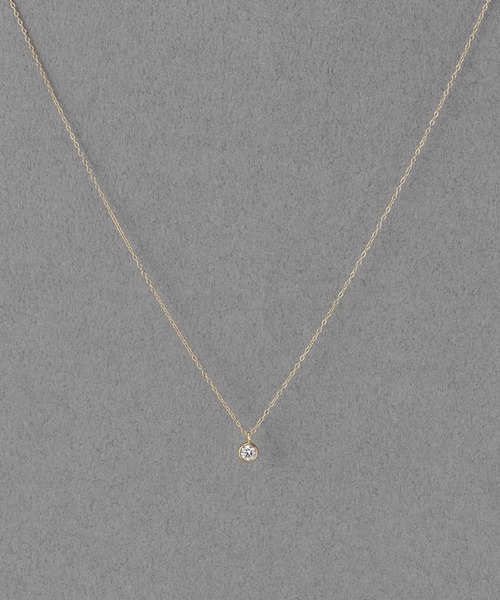 Phoebe(フィービィー)の「【金属アレルギー対応】ワンスパークネックレス/全長:39~42cm/サージカルステンレス(ネックレス・レディース・シルバー/イエローゴールド・FREE)」の2枚目の写真