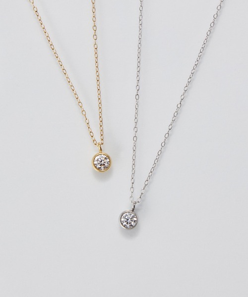 Phoebe(フィービィー)の「【金属アレルギー対応】ワンスパークネックレス/全長:39~42cm/サージカルステンレス(ネックレス・レディース・シルバー/イエローゴールド・FREE)」の12枚目の写真