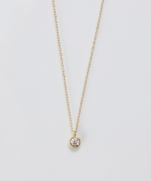Phoebe(フィービィー)の「【金属アレルギー対応】ワンスパークネックレス/全長:39~42cm/サージカルステンレス(ネックレス・レディース・シルバー/イエローゴールド・FREE)」の16枚目の写真