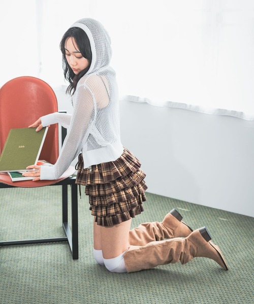 3.3 Field Trip (3.3フィールドトリップ)の「【モニタリング TWICE ジヒョ着用】3.3 Field Trip/メッシュフード付きZIP(パーカー・レディース・ホワイト/ブラック・FREE)」の10枚目の写真