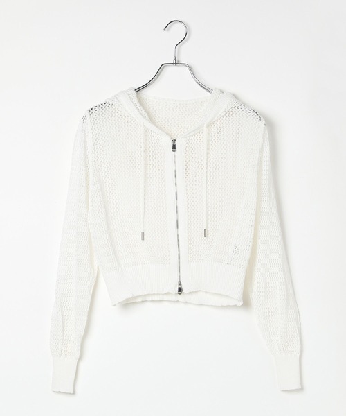 3.3 Field Trip (3.3フィールドトリップ)の「【モニタリング TWICE ジヒョ着用】3.3 Field Trip/メッシュフード付きZIP(パーカー・レディース・ホワイト/ブラック・FREE)」の14枚目の写真