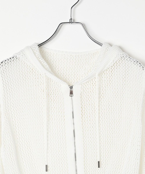 3.3 Field Trip (3.3フィールドトリップ)の「【モニタリング TWICE ジヒョ着用】3.3 Field Trip/メッシュフード付きZIP(パーカー・レディース・ホワイト/ブラック・FREE)」の16枚目の写真