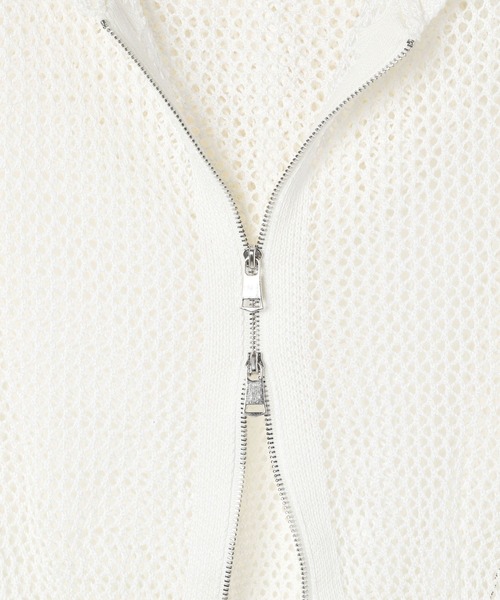 3.3 Field Trip (3.3フィールドトリップ)の「【モニタリング TWICE ジヒョ着用】3.3 Field Trip/メッシュフード付きZIP(パーカー・レディース・ホワイト/ブラック・FREE)」の3枚目の写真