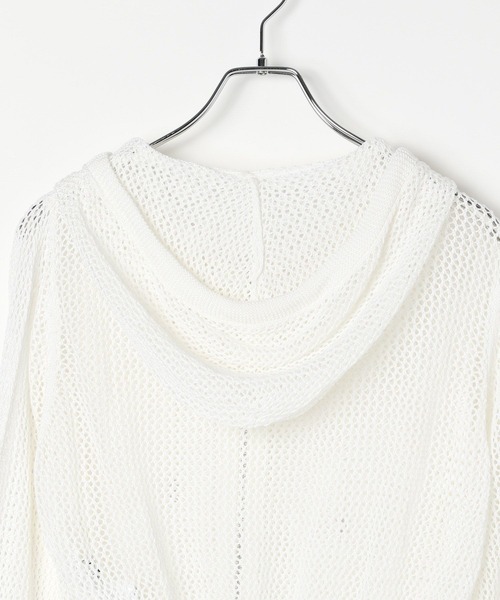 3.3 Field Trip (3.3フィールドトリップ)の「【モニタリング TWICE ジヒョ着用】3.3 Field Trip/メッシュフード付きZIP(パーカー・レディース・ホワイト/ブラック・FREE)」の4枚目の写真