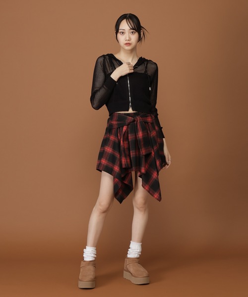 3.3 Field Trip (3.3フィールドトリップ)の「【モニタリング TWICE ジヒョ着用】3.3 Field Trip/メッシュフード付きZIP(パーカー・レディース・ホワイト/ブラック・FREE)」の20枚目の写真