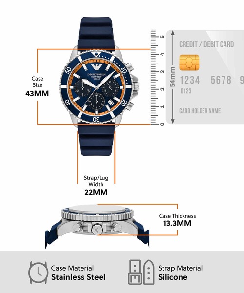 EMPORIO ARMANI（エンポリオアルマーニ）の「エンポリオ・アルマーニ 腕時計 メンズ アナログ シリコン AR11696（アナログ腕時計・メンズ・ブルー・FREE）」の3枚目の写真
