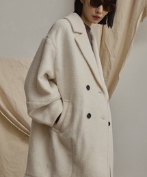 Happy John（ハッピージョン）の「wool blend shaggy cocoon pcoat/ウールブレンドシャギーコクーンPコート（ピーコート）」