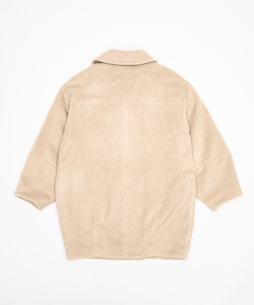 Happy John（ハッピージョン）の「wool blend shaggy cocoon pcoat/ウールブレンドシャギーコクーンPコート（ピーコート・レディース・ブラック/アイボリー/ベージュ/ブラウン・FREE）」の9枚目の写真