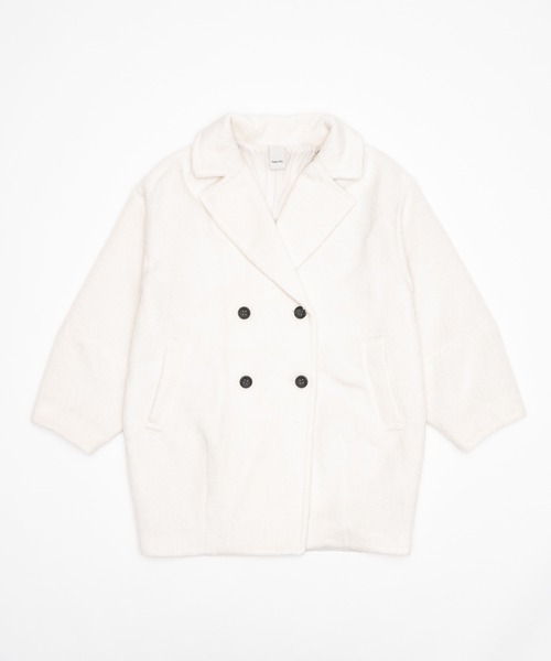 wool blend shaggy cocoon pcoat/ウールブレンドシャギーコクーンP