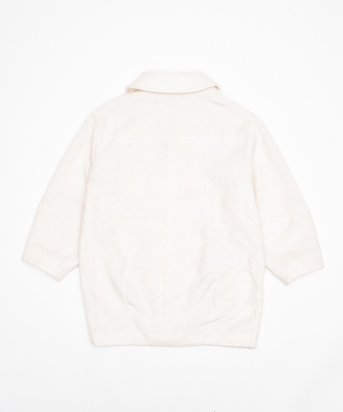 Happy John（ハッピージョン）の「wool blend shaggy cocoon pcoat/ウールブレンドシャギーコクーンPコート（ピーコート・レディース・ブラック/アイボリー/ベージュ/ブラウン・FREE）」の12枚目の写真