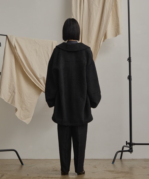 wool blend shaggy cocoon pcoat/ウールブレンドシャギーコクーンP