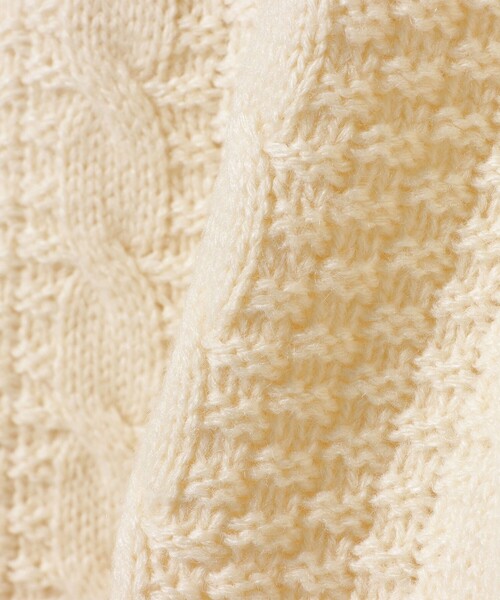 BEAMS mini（ビームスミニ）の「ケーブルニット プルオーバー 2025FW（90～150cm）（ニット/セーター・キッズ・グリーン系その他5/ホワイト系その他5/ネイビー/オレンジ系その他6・150/140/130/120/110/100/90）」の21枚目の写真