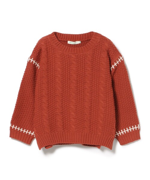 BEAMS mini（ビームスミニ）の「ケーブルニット プルオーバー 2025FW（90～150cm）（ニット/セーター・キッズ・グリーン系その他5/ホワイト系その他5/ネイビー/オレンジ系その他6・150/140/130/120/110/100/90）」の19枚目の写真