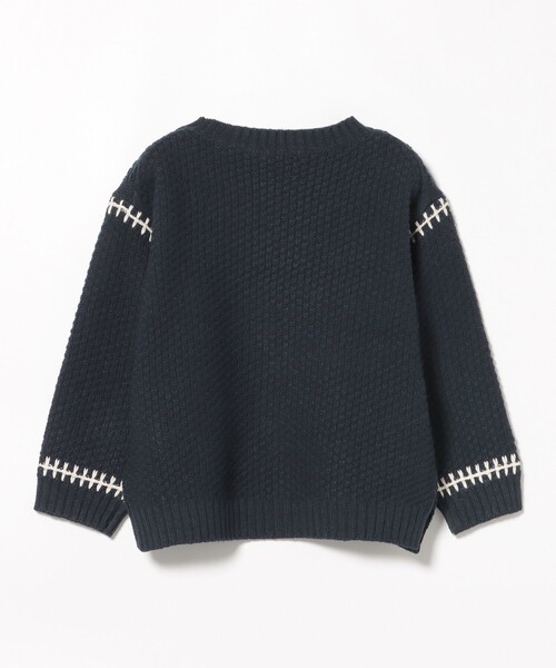 BEAMS mini（ビームスミニ）の「ケーブルニット プルオーバー 2025FW（90～150cm）（ニット/セーター・キッズ・グリーン系その他5/ホワイト系その他5/ネイビー/オレンジ系その他6・150/140/130/120/110/100/90）」の12枚目の写真