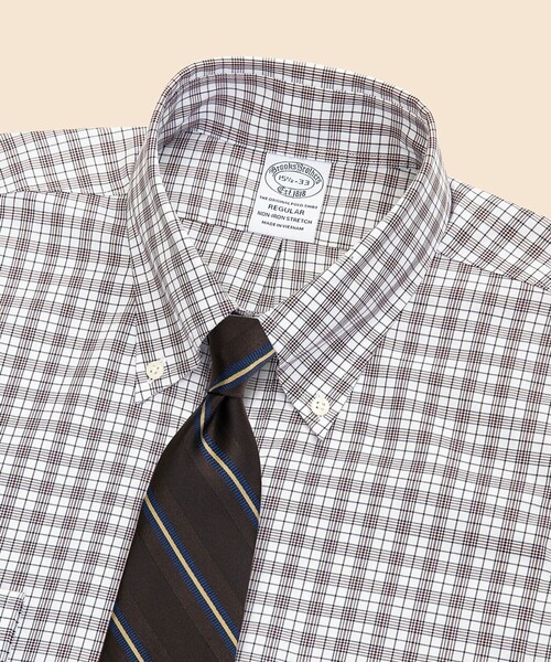 BROOKS BROTHERS(ブルックスブラザーズ)の「ストレッチピンポイントオックスフォード チェック ドレスシャツ Regular Fit(ビジネスシャツ・メンズ・ホワイト/ブラウン・15 1/2-33/16-31/16-32/16-33/16 1/2-33/16 1/2-32/16 1/2-34/17-32/17-33/14 1/2-31/15-31/15-32/15 1/2-31/15 1/2-32/14 1/2-32/15-33)」の9枚目の写真