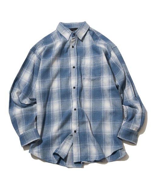 VENCEEXCHANGE(ヴァンスエクスチェンジ)の「オンブレルネルチェックシャツ(シャツ/ブラウス・メンズ・ホワイト/ブラック/ベージュ/ブルー/グリーン/ブラウン/サックスブルー・M/L/LL)」の6枚目の写真