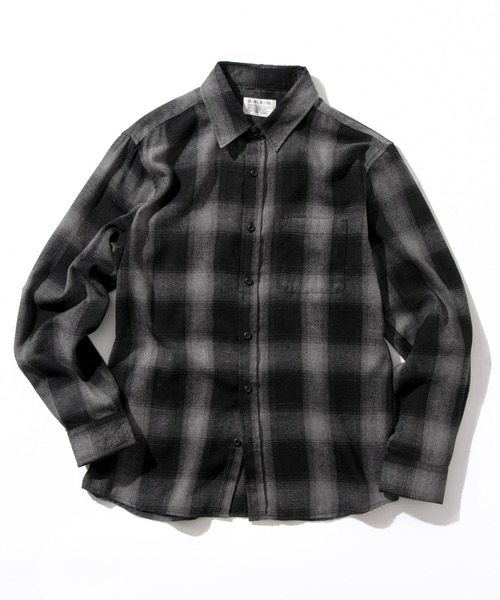 VENCEEXCHANGE(ヴァンスエクスチェンジ)の「オンブレルネルチェックシャツ(シャツ/ブラウス・メンズ・ホワイト/ブラック/ベージュ/ブルー/グリーン/ブラウン/サックスブルー・M/L/LL)」の2枚目の写真